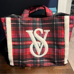 Victoria’s Secret tote bag.